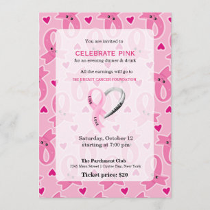 Convite Celebrar evento rosa