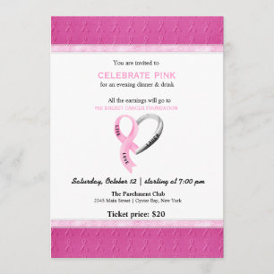 Convite Celebrar evento rosa