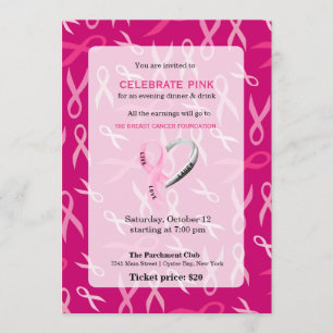 Convite Celebrar evento rosa