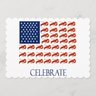 Convite Celebrar Lagosta de Bandeira Americana