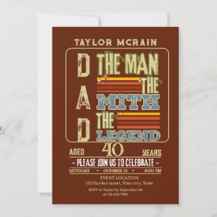 Convite Celebrar Qualquer Idade: O Homem, O Mito, A Lenda