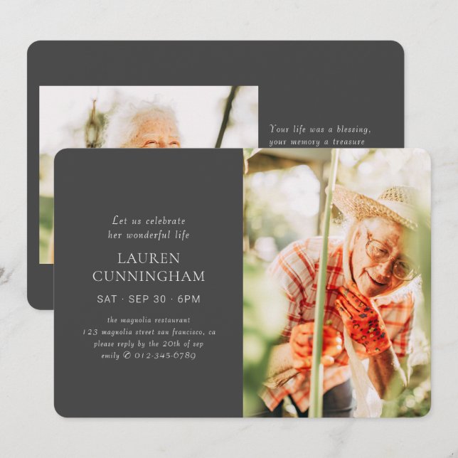 Convite Celebrar Sua Foto Simples E Simples Moderna (Frente/Verso)