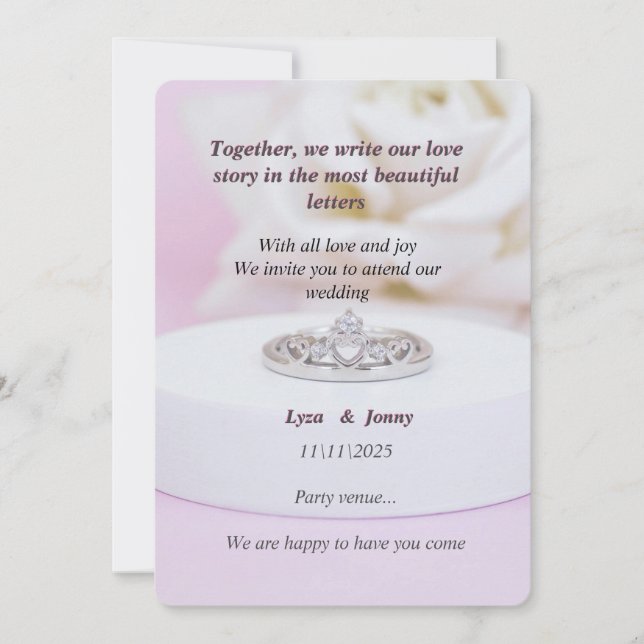 Convite "Celebrate Love: Elegant Weding Invitation (Frente)