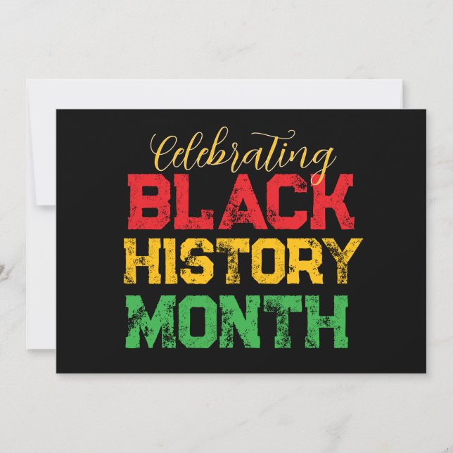 Convite Celebrating Black History Month Typography (Frente)