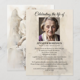 Convite Celebration of Life Invitation Angel Memorial 