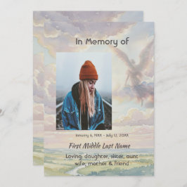 Convite Celebration of Life Invite Angel Sky Clouds
