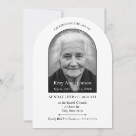 Convite Celebration of Life Memorial Funeral Invitation