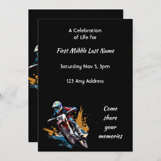Convite Celebration of Life Motocross Motorcycle Racing 