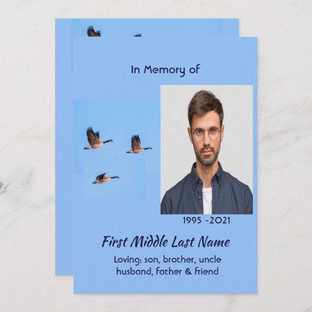 Convite Celebration of Life Service Canada Goose Outdoors (Frente/Verso)