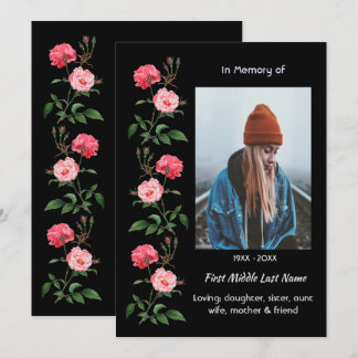 Convite Celebration of Life Service Roses Garden Flowers