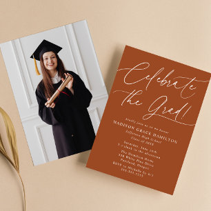 Convite Celebre a Festa de Graduação Terracota da Grad