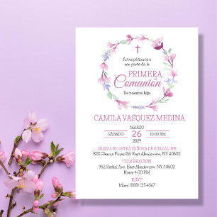 Convite Celebre a Primeira Comunhão da sua garota com o