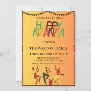 Convite "Celebre a Unidade: Uma Alegre Reunião de Kwanzaa"