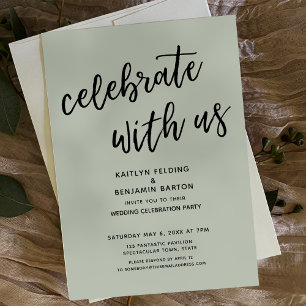Convite Celebre com a Festa de casamento Verde da Sage Cas