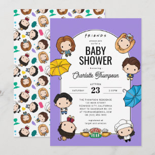 Convite Celebre com AMIGOS! Chibi Art Baby Shower