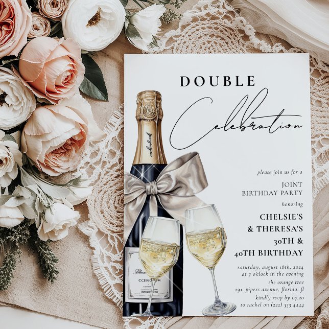 Convite Celebre com Estilo Festa de Aniversário Dupla (Criador carregado)