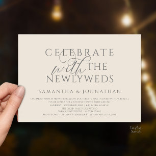 Convite Celebre com os Recém-Casados Recepção Elegante