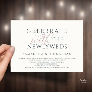 Convite Celebre com os Recém-Casados Recepção Elegante