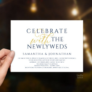 Convite Celebre com os Recém-Casados Recepção Elegante