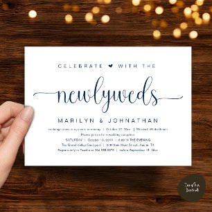 Convite Celebre Com os Recém-Casados Recepção Elegante