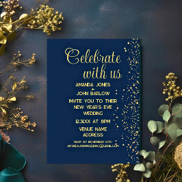 Convite Celebre Conosco Ano Novo Dourado