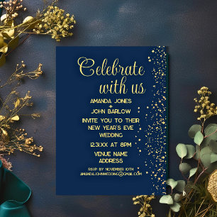 Convite Celebre Conosco Ano Novo Dourado