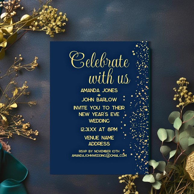 Convite Celebre Conosco Ano Novo Dourado (Criador carregado)