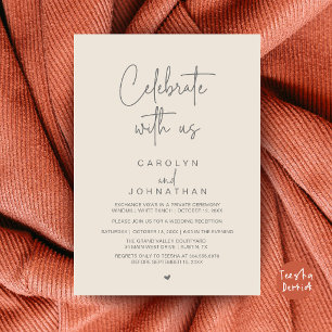 Convite Celebre conosco, Casamento Fuga Cream Grey