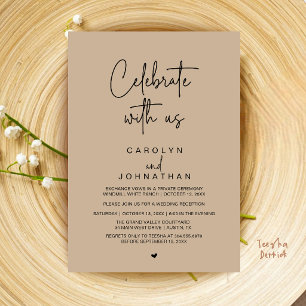 Convite Celebre conosco, Casamento Fuga Tan Brown