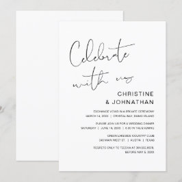 Convite Celebre conosco, Casamento moderno e intimista