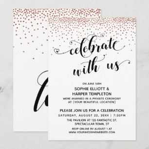 Convite Celebre Conosco Corações Roteiro Confetes de Cobre