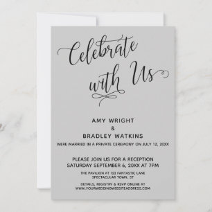 Convite Celebre Conosco Elegant Gray Recepção Apenas