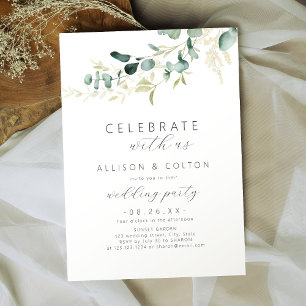 Convite Celebre conosco! Eucalyptus greenery Boho