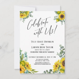 Convite Celebre conosco! Eucalyptus Sunflower Reception
