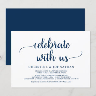 Convite Celebre conosco, Festa de Elopamento de Casamento 