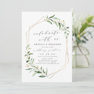 Convite Celebre Conosco! Greenery Geométrico Wedding