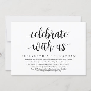 Convite Celebre conosco, Jantar de Casamento Intimo