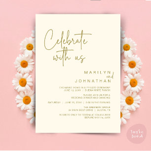 Convite Celebre conosco, Jantar de Casamento Íntimo