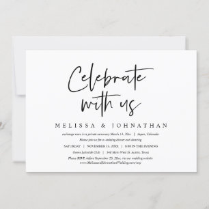 Convite Celebre conosco, Jantar de Casamento Intimo