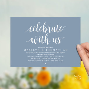 Convite Celebre conosco, Jantar de Casamento Íntimo Modern