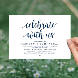 Convite Celebre conosco, Jantar de Casamento Íntimo Modern