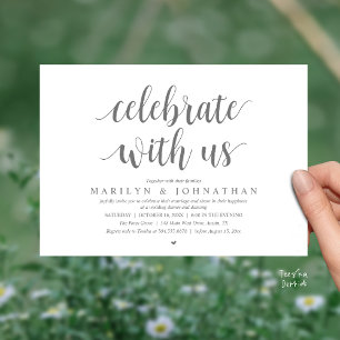 Convite Celebre conosco, Jantar de Casamento Íntimo Modern