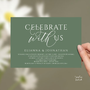 Convite Celebre conosco, Jantar de Casamento Moderno e Ele