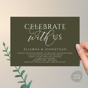 Convite Celebre conosco, Jantar de Casamento Moderno e Ele
