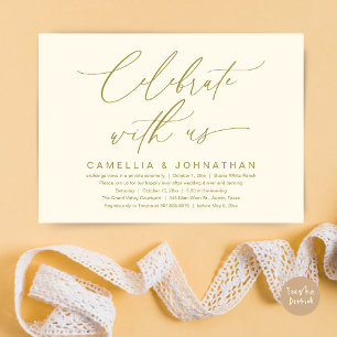 Convite Celebre conosco, Jantar de Casamento Romântico