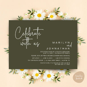 Convite Celebre conosco, Jantar de Elopamento de Casamento