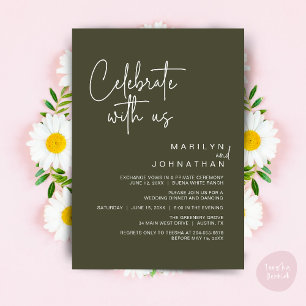 Convite Celebre conosco, Jantar de Elopamento de Casamento