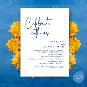 Convite Celebre conosco, Jantar de Elopement de Casamento