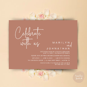 Convite Celebre conosco, Jantar de Elopement de Casamento