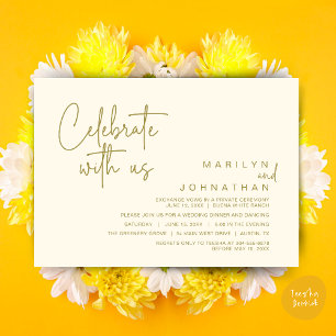 Convite Celebre conosco, Jantar de Elopement de Casamento